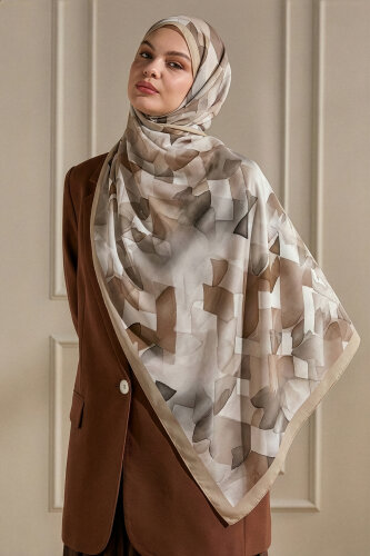 Vizon Kristal Işıltı Desenli Fransız İpeği Şal