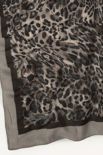 Vizon Leopar Desenli Kraş Eşarp - 3