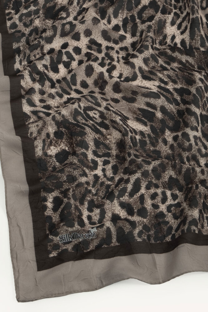 Vizon Leopar Desenli Kraş Eşarp - 3