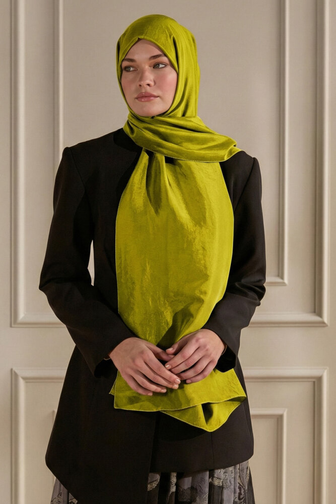 Yağ Yeşili Brissa Vual Şal - 1