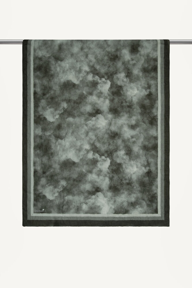 Zümrüt Bulut Desenli Kraş Şal - 1