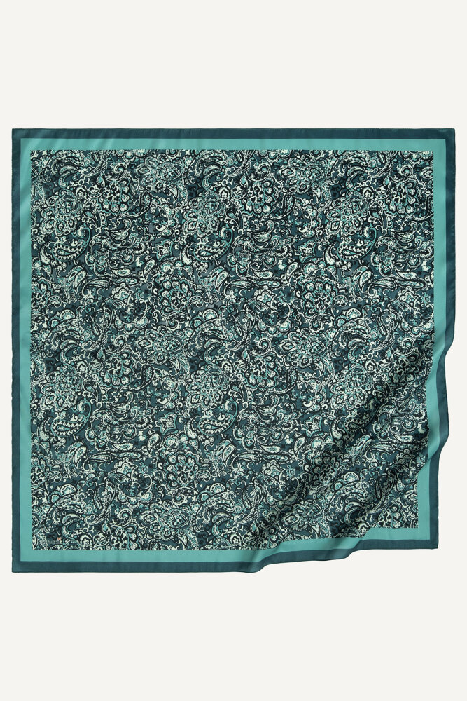 Zümrüt Etnik Desen Kristal Eşarp - 2