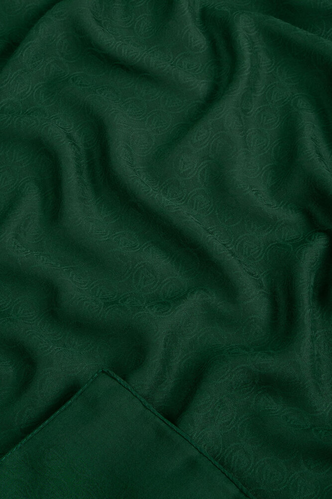 Zümrüt Piramit Monogram Desen Mercan Şal - 3