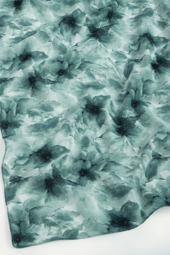 Zümrüt Sisli Buket Desen Rami Şal - 2